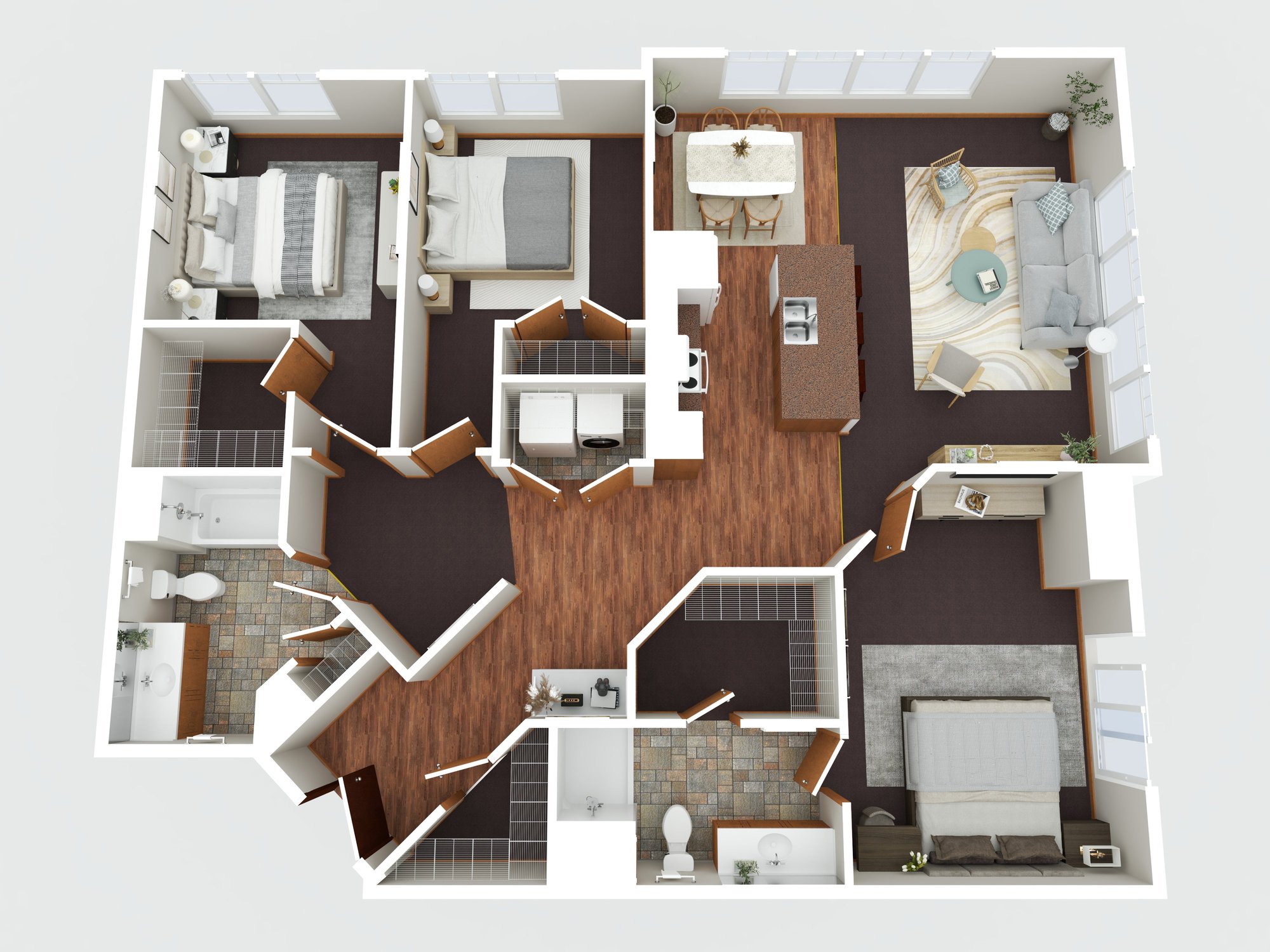 the ridge 3 BR floor plan corner